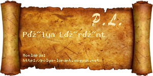 Pólya Lóránt névjegykártya