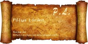Pólya Lóránt névjegykártya